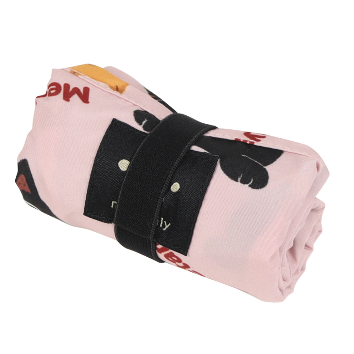 エコバッグ めでたま コンビニバッグ マチ付き 折りたたみ ( マイバッグ エコバック マイバック レジ袋 コンパクト トート マチ 撥水 軽量 レジバッグ サブバッグ 買い物バッグ ショッピングバッグ おしゃれ ネコ ) 【ピンク】 ピンク