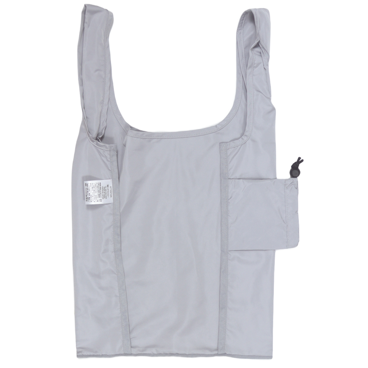 エコバッグ 巾着収納 ネコ 持ち運び シンプル ( マイバッグ エコバック マイバック レジ袋 コンパクト トート マチ 巾着 大容量 撥水 軽量 レジバッグ サブバッグ 買い物バッグ ショッピングバッグ おしゃれ ) 【グレー】 グレー