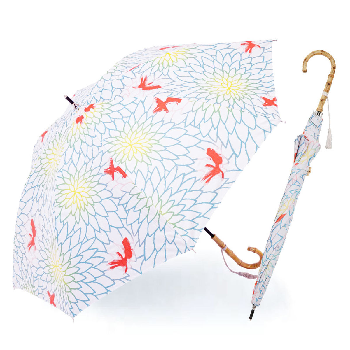 日傘 河馬印本舗 長傘 晴雨兼用 手開き式 50cm ( 傘 レディース かさ おしゃれ かわいい 雨傘 UVカット 99% 撥水 遮熱 遮光 UPF50+ 日焼け防止 UV対策 暑さ対策 カサ アンブレラ 花柄 プレゼント ) 【アジサイ】 アジサイ