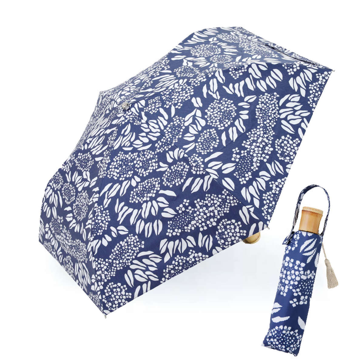 日傘 河馬印本舗 折りたたみ傘 晴雨兼用 手開き式 50cm ( 傘 折り畳み傘 レディース かさ おしゃれ かわいい 雨傘 UVカット 99% 撥水 遮熱 遮光 UPF50+ 日焼け防止 UV対策 暑さ対策 カサ アンブレラ プレゼント 通勤 通学 ) 【花】 花