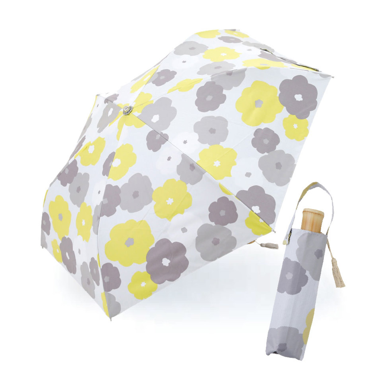 日傘 河馬印本舗 折りたたみ傘 晴雨兼用 手開き式 50cm ( 傘 折り畳み傘 レディース かさ おしゃれ かわいい 雨傘 UVカット 99% 撥水 遮熱 遮光 UPF50+ 日焼け防止 UV対策 暑さ対策 カサ アンブレラ プレゼント 通勤 通学 ) 【花】 花