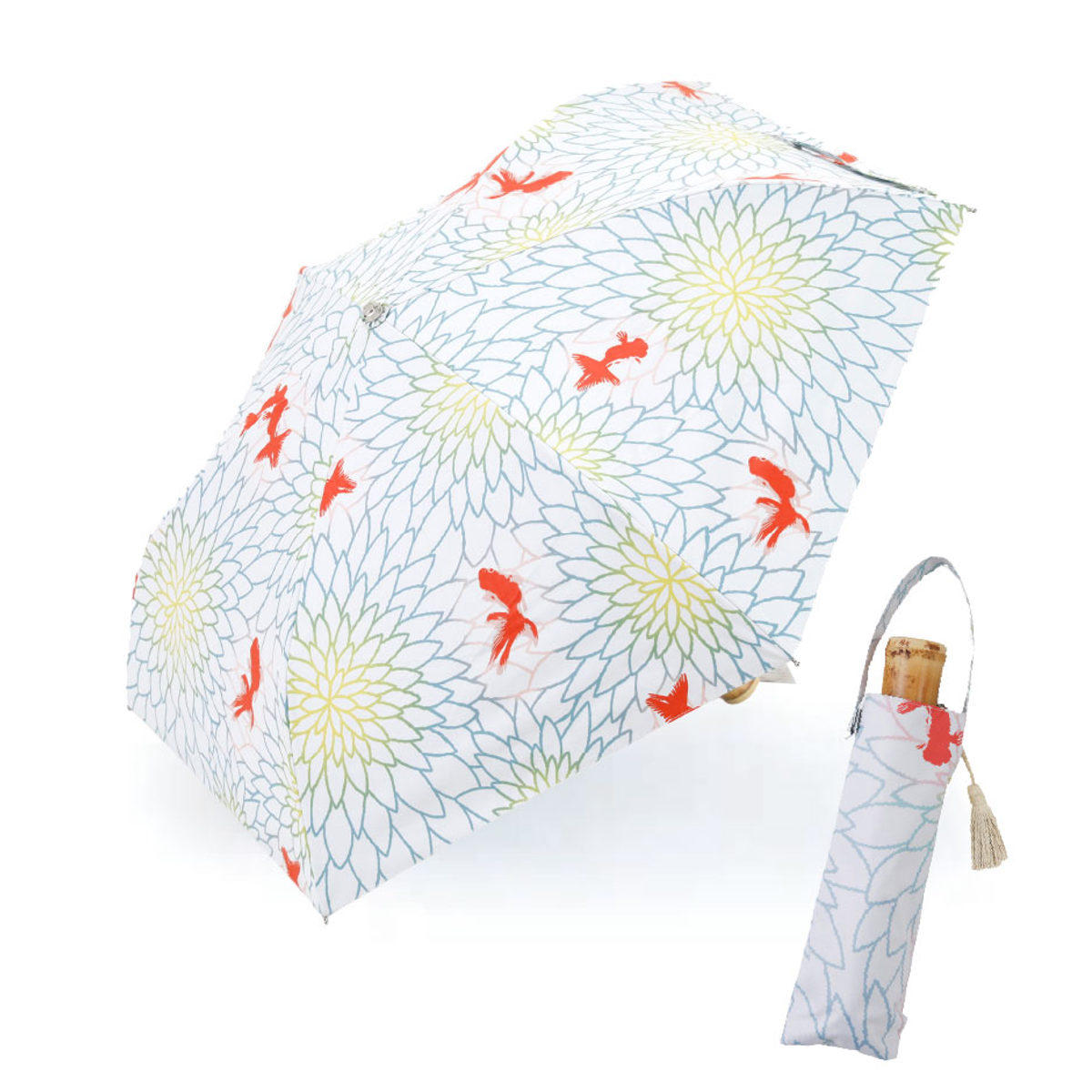 日傘 河馬印本舗 折りたたみ傘 晴雨兼用 手開き式 50cm ( 傘 折り畳み傘 レディース かさ おしゃれ かわいい 雨傘 UVカット 99% 撥水 遮熱 遮光 UPF50+ 日焼け防止 UV対策 暑さ対策 カサ アンブレラ プレゼント 通勤 通学 ) 【花】 花