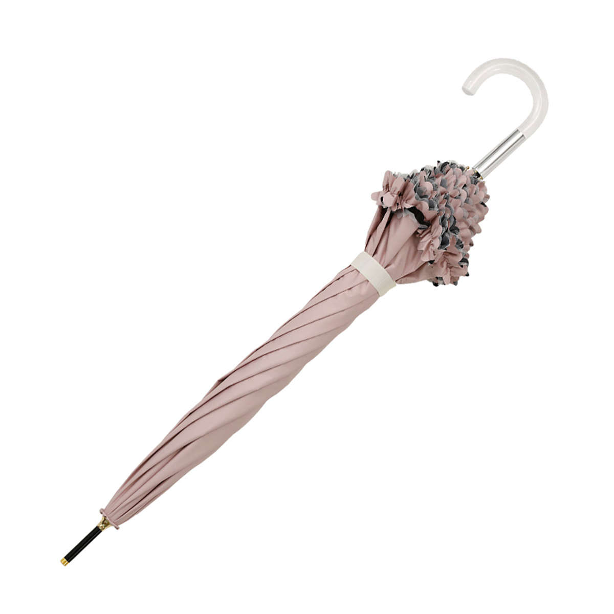 長傘 centelleo 晴雨兼用 フリルパラソル 手開き式 50cm ( 傘 レディース かさ おしゃれ かわいい 無地 フリル ドーム 雨傘 UVカット 99% 撥水 遮熱 遮光 日焼け防止 UV対策 暑さ対策 カサ アンブレラ プレゼント ) 【ピンク】 ピンク