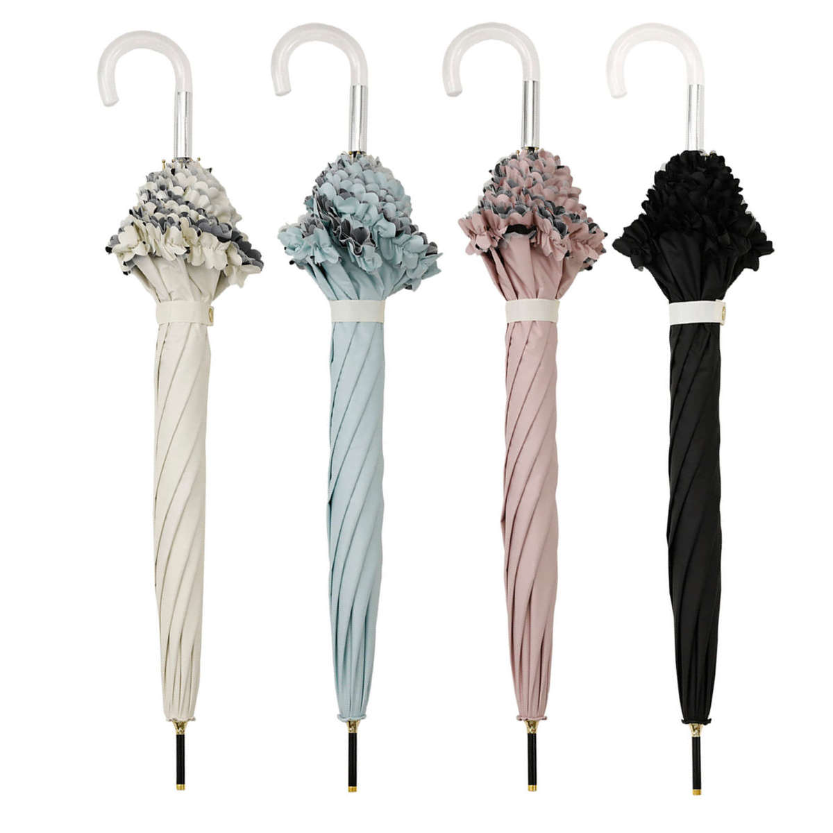 長傘 centelleo 晴雨兼用 フリルパラソル 手開き式 50cm ( 傘 レディース かさ おしゃれ かわいい 無地 フリル ドーム 雨傘 UVカット 99% 撥水 遮熱 遮光 日焼け防止 UV対策 暑さ対策 カサ アンブレラ プレゼント ) 【ピンク】 ピンク