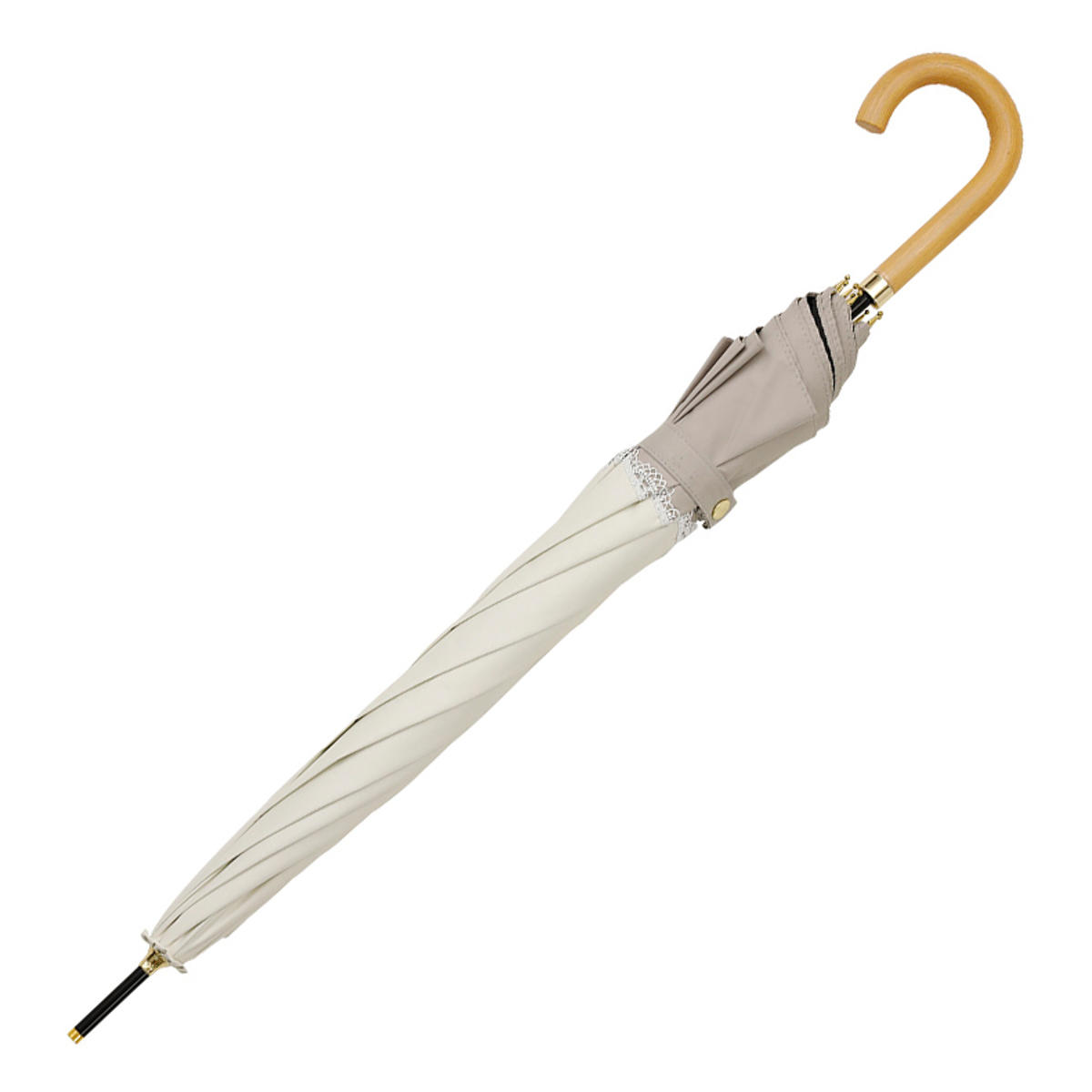 長傘 centelleo 晴雨兼用 バイカラー パラソル レース 手開き式 50cm ( 傘 レディース かさ おしゃれ かわいい 雨傘 日傘 UVカット 撥水 遮熱 遮光 日焼け防止 UV対策 暑さ対策 カサ アンブレラ プレゼント ) 【B】 B