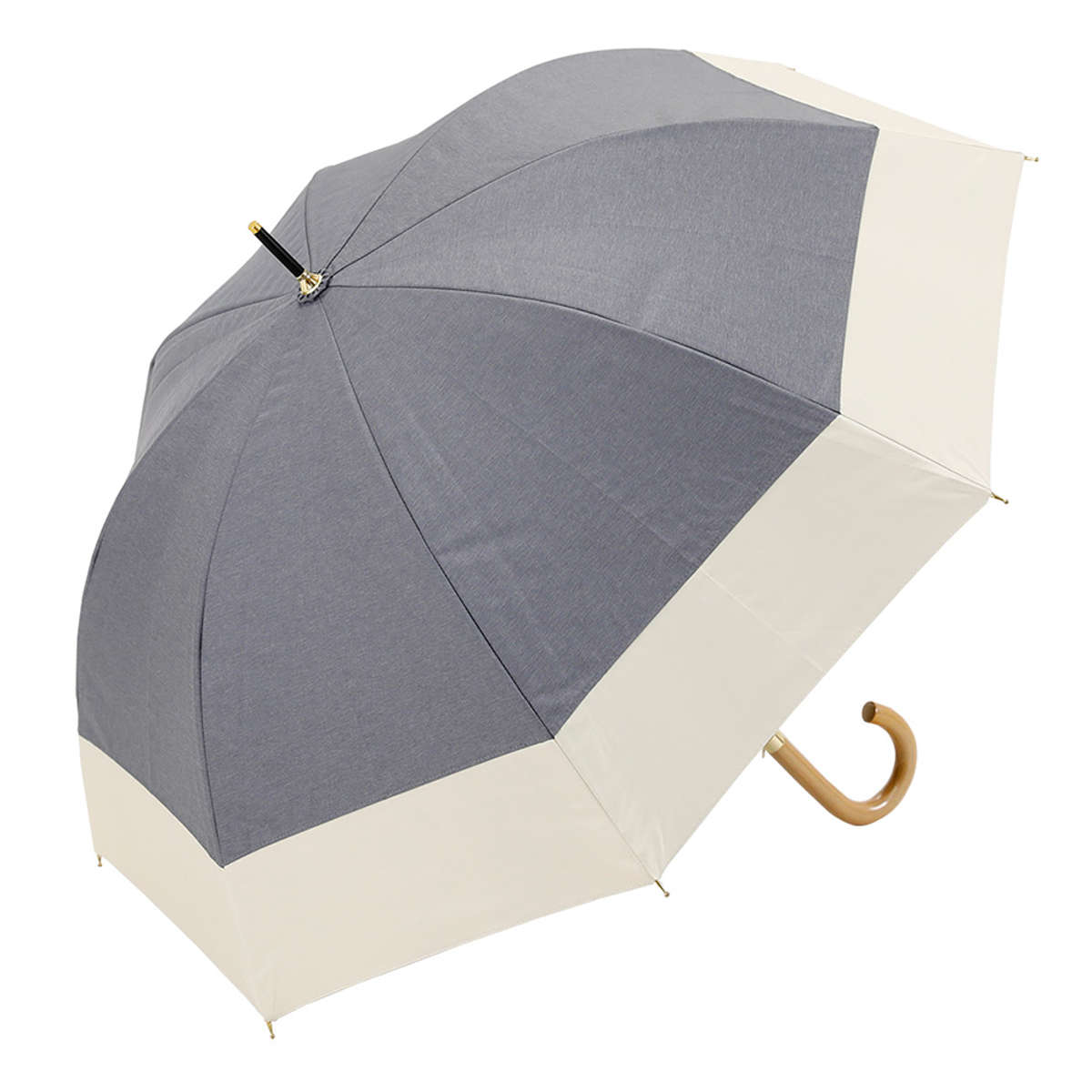長傘 centelleo 晴雨兼用 ダンガリー バイカラー パラソル 手開き式 50cm ( 傘 レディース かさ おしゃれ かわいい 雨傘 日傘 UVカット 99% 撥水 遮熱 遮光 日焼け防止 UV対策 暑さ対策 カサ アンブレラ プレゼント ) 【D】 D
