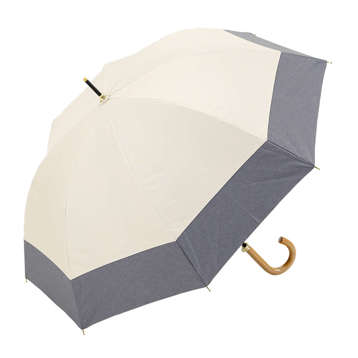 長傘 centelleo 晴雨兼用 ダンガリー バイカラー パラソル 手開き式 50cm ( 傘 レディース かさ おしゃれ かわいい 雨傘 日傘 UVカット 99% 撥水 遮熱 遮光 日焼け防止 UV対策 暑さ対策 カサ アンブレラ プレゼント ) 【D】 D
