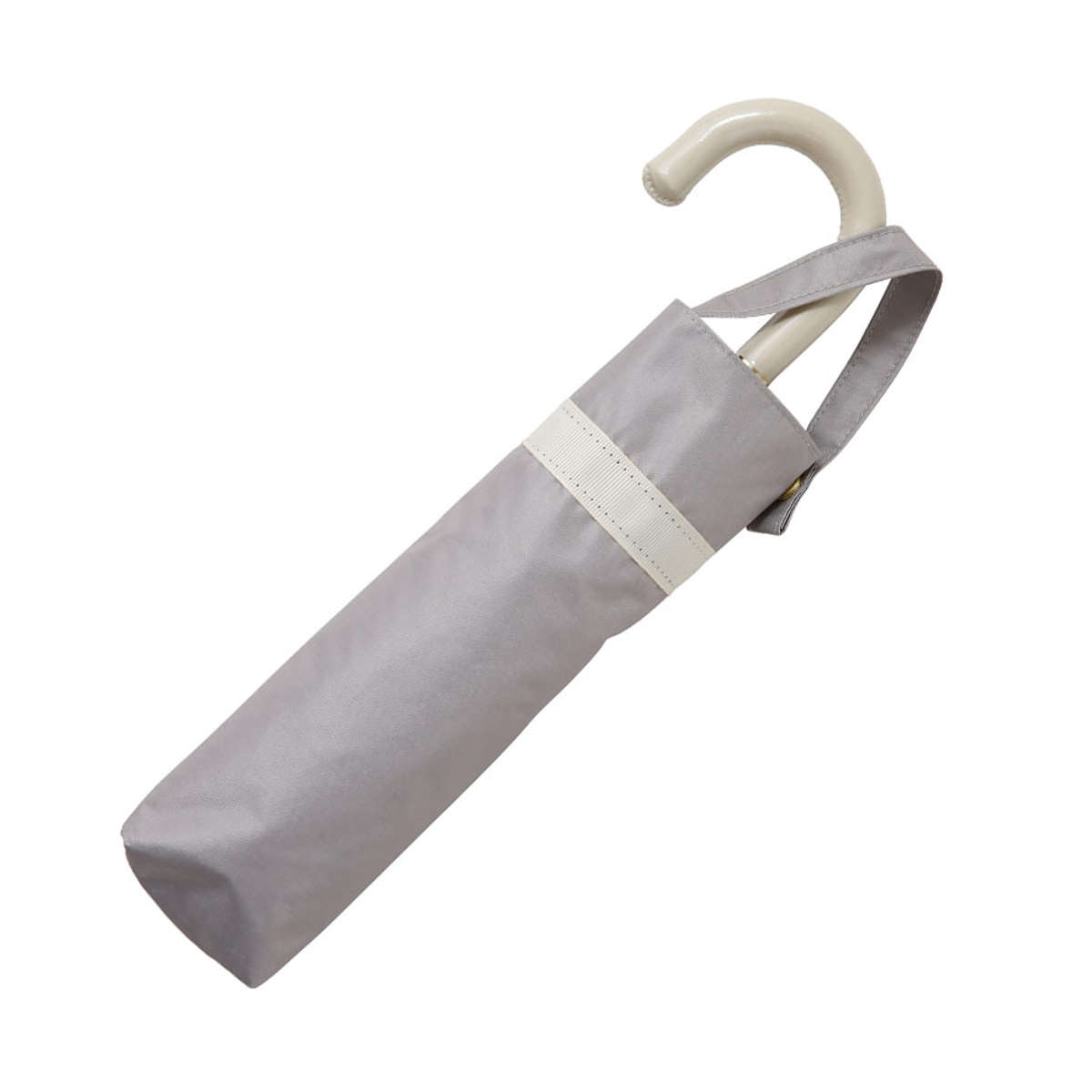 折りたたみ傘 晴雨兼用 LINEDROPS グログランリボン 50cm 手開き式 ( 傘 折り畳み傘 レディース かさ 雨傘 日傘 UVカット 99% 撥水 遮光 遮熱 日焼け防止 UV対策 暑さ対策 カサ アンブレラ 通勤 通学 ストラップ付き ) 【ホワイト】 ホワイト