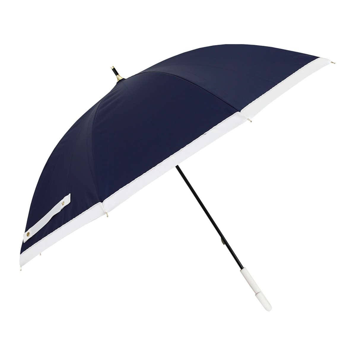 長傘 折りたたみ傘 晴雨兼用 LINEDROPS グログランリボン 50cm 手開き式 ( 傘 折り畳み傘 レディース かさ 雨傘 日傘 UVカット 99% 撥水 遮光 遮熱 日焼け防止 UV対策 暑さ対策 カサ アンブレラ 通勤 通学 ) 【ブラック 折りたたみ傘】 ブラック 折りたたみ傘