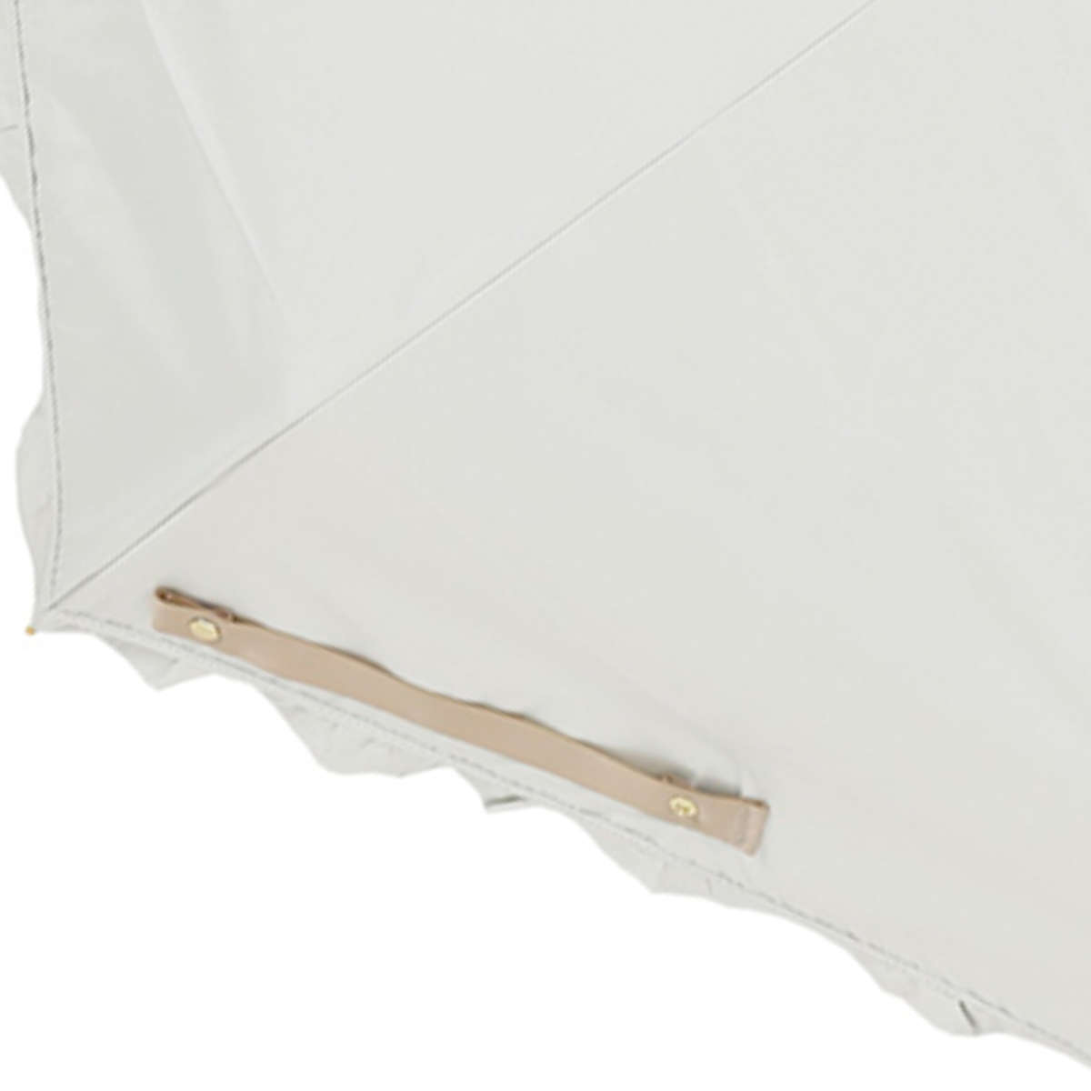 折りたたみ傘 晴雨兼用 LINEDROPS フリル 50cm 手開き式 ( 傘 折り畳み傘 レディース かさ 雨傘 遮熱 遮光 UVカット 99% 撥水 日焼け防止 UV対策 暑さ対策 カサ 小さい 持ち運び 無地 通勤 通学 ) 【グレージュ】 グレージュ