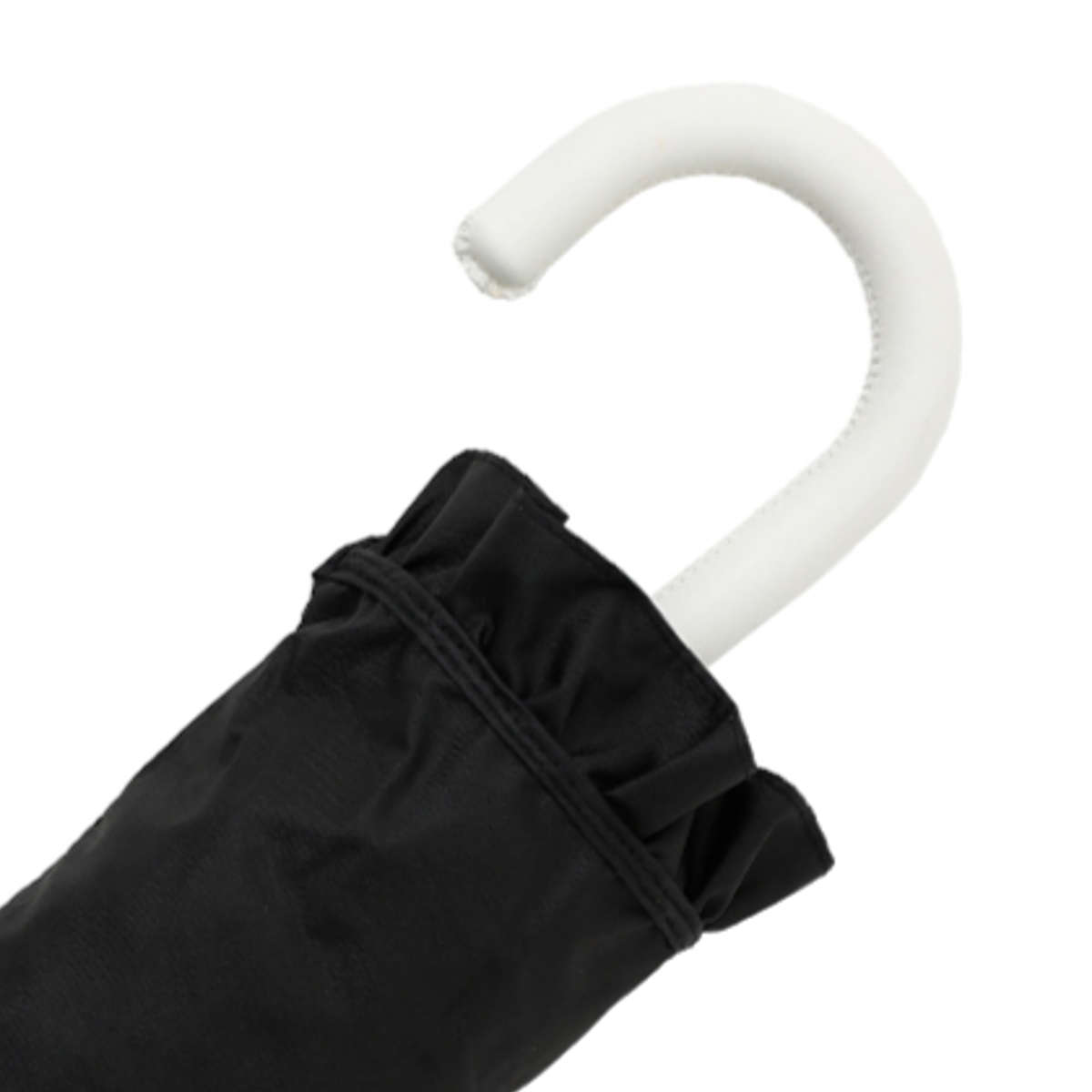 折りたたみ傘 晴雨兼用 LINEDROPS フリル 50cm 手開き式 ( 傘 折り畳み傘 レディース かさ 雨傘 遮熱 遮光 UVカット 99% 撥水 日焼け防止 UV対策 暑さ対策 カサ 小さい 持ち運び 無地 通勤 通学 ) 【グレージュ】 グレージュ