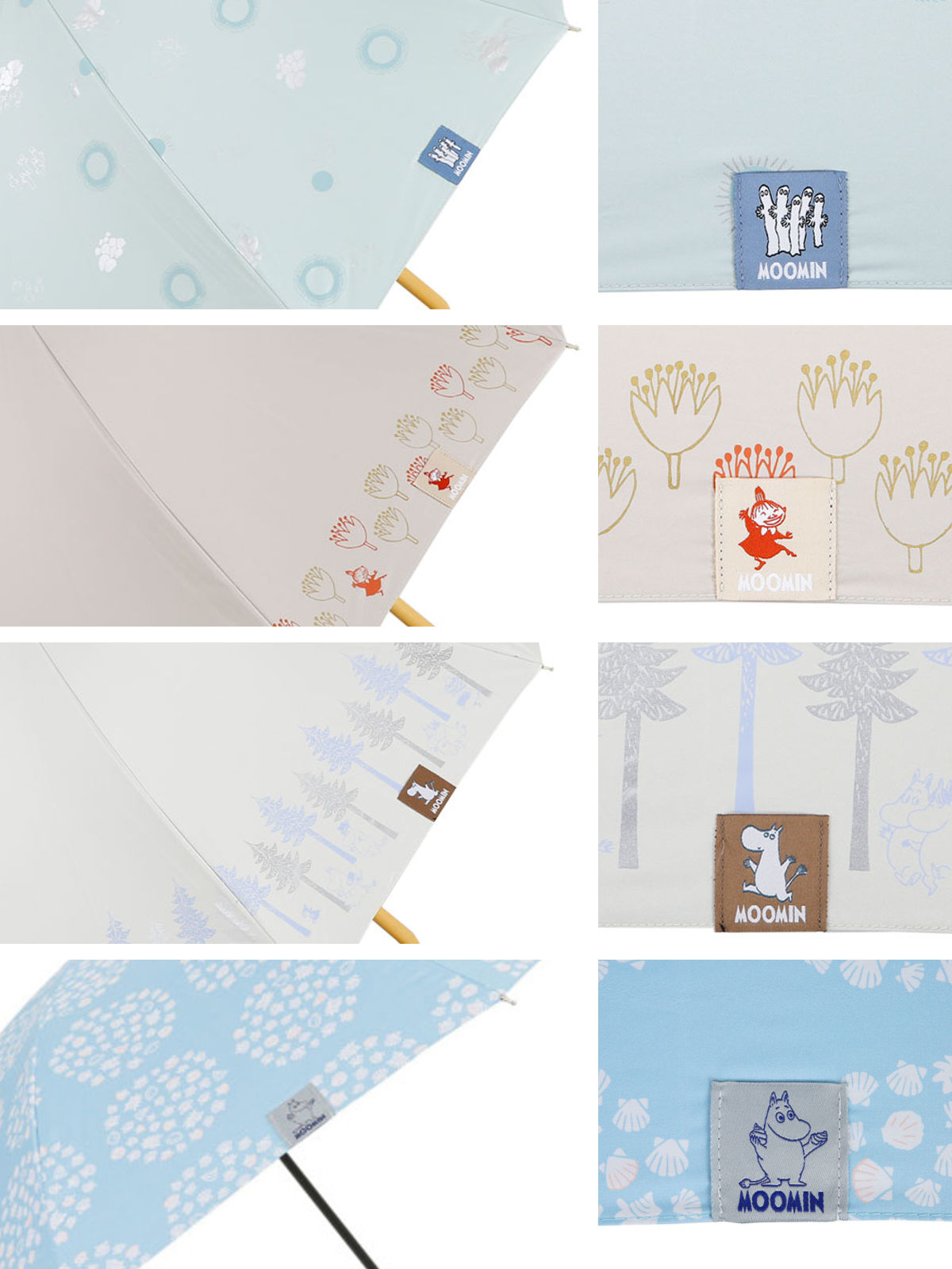長傘 晴雨兼用 ムーミン ニョロニョロ リトルミイ 50cm 手開き式 ( 傘 レディース かさ キャラクター 雨傘 遮光 UVカット 99% UPF50+ 日傘 撥水 遮熱 日焼け防止 UV対策 暑さ対策 カサ アンブレラ プレゼント おしゃれ かわいい ) 【海岸】 海岸
