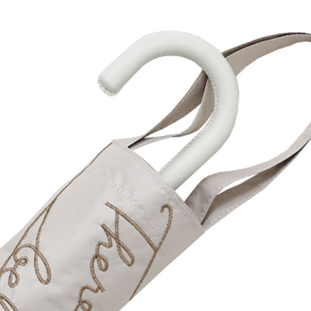 晴雨兼用傘 折りたたみ傘 LINEDROPS ロゴ刺繍 50cm 手開き式 ( 傘 折り畳み傘 バッグ付き レディース かさ 雨傘 日傘 UVカット 99% 撥水 遮光 遮熱 日焼け防止 UV対策 暑さ対策 カサ アンブレラ 通勤 通学 持ち運び 手提げ ) 【ホワイト】 ホワイト