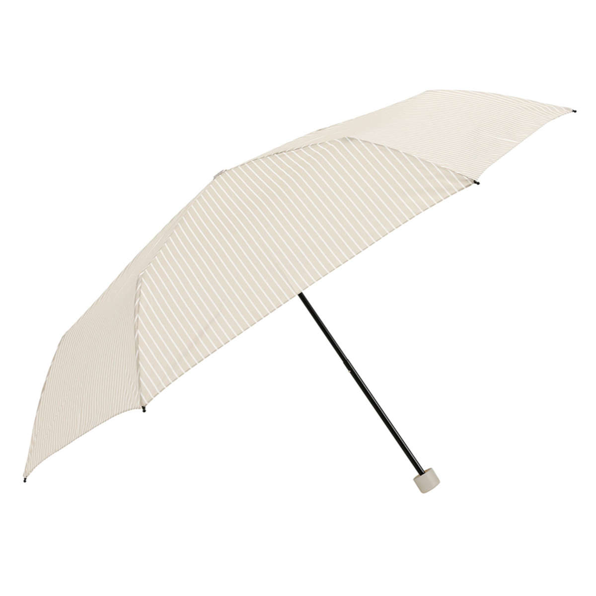 雨傘 折りたたみ傘 LINEDROPS ストライプ カフス 55cm 手開き式 ( 傘 折り畳み傘 レディース メンズ かさ 撥水 持ち運び 通勤 通学 おりたたみ傘 カサ アンブレラ 大きめ 直径100cm 男女兼用 丈夫 頑丈 折れにくい ) 【ピンクベージュ】 ピンクベージュ