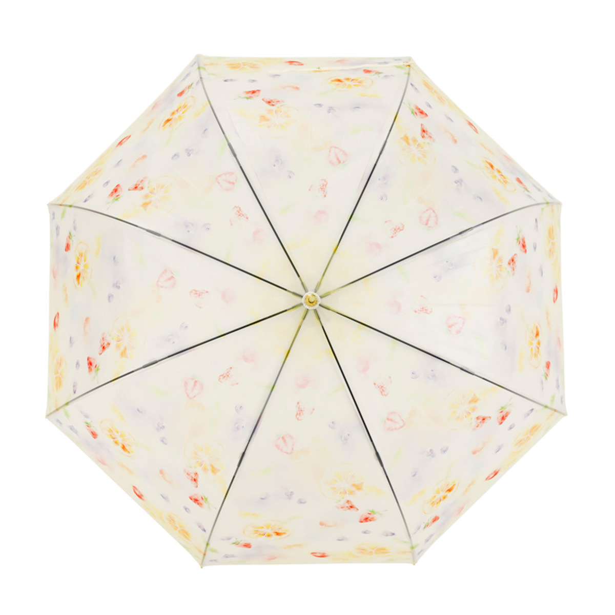 雨傘 長傘 LINEDROPS マットクリア アンブレラ 60cm ジャンプ式 ( 傘 ビニール傘 半透明 ドーム レディース かさ 丈夫 撥水 ワンタッチ 開きやすい カサ 通勤 通学 お出かけ プレゼント おしゃれ かわいい ) 【ブルーデイジー】 ブルーデイジー