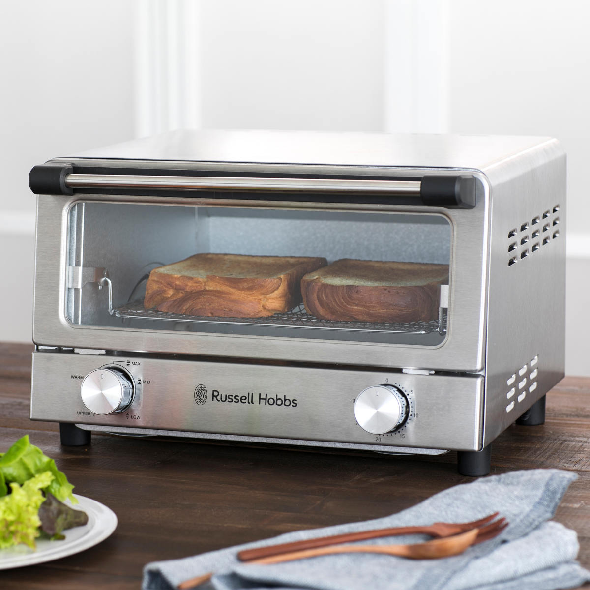 Russell Hobbs オーブントースター 4枚焼き ( ラッセルホブス 調理家電 キッチン家電 トースター パン焼き器 広々庫内 料理家電 トースト 朝食 食パン 大容量 おしゃれ ) 【マットブラック】 マットブラック