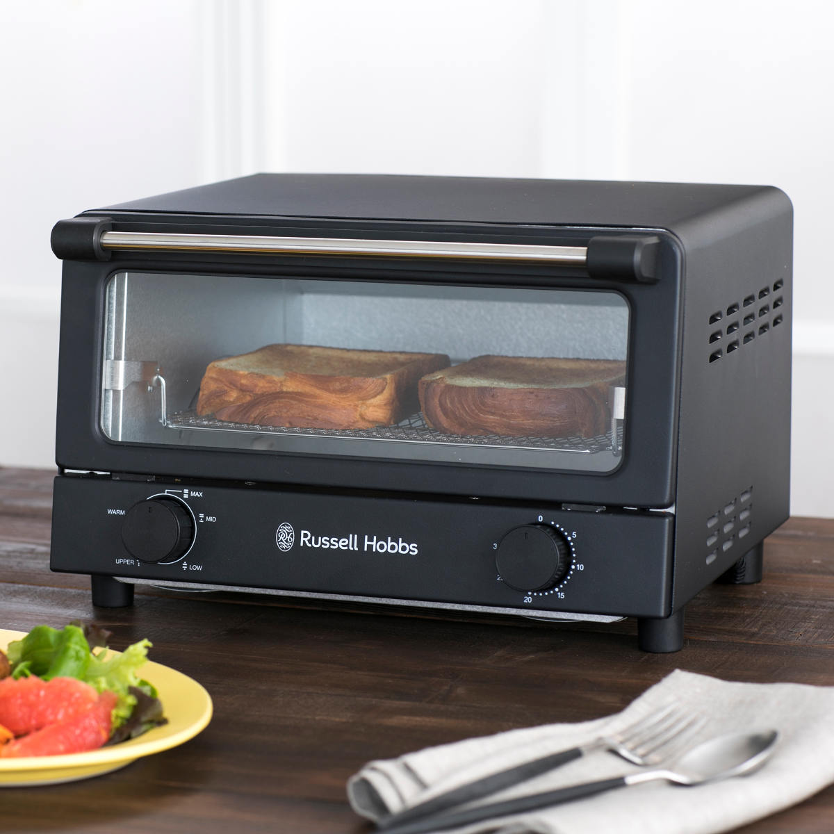 Russell Hobbs オーブントースター 4枚焼き ( ラッセルホブス 調理家電 キッチン家電 トースター パン焼き器 広々庫内 料理家電 トースト 朝食 食パン 大容量 おしゃれ ) 【マットブラック】 マットブラック