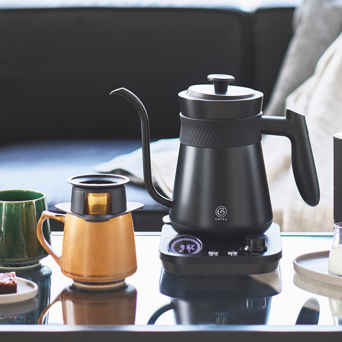 Cores フリータイムケトル 0.8L ドリップケトル ( コレス ケトル 電気ケトル ドリップポット コーヒーポット ハンドドリップ ドリップ コーヒー 珈琲 温度調節 保温機能 800ml 細口 おしゃれ )