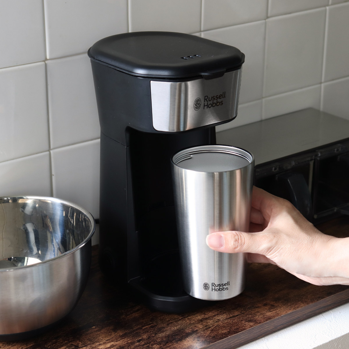Russell Hobbs コーヒーメーカー タンブラー付き タンブラードリップ ( ラッセルホブス 珈琲メーカー コンパクト 1杯 専用タンブラー付き シャワードリップ式 ドリップ ペーパレス 簡単 おしゃれ )