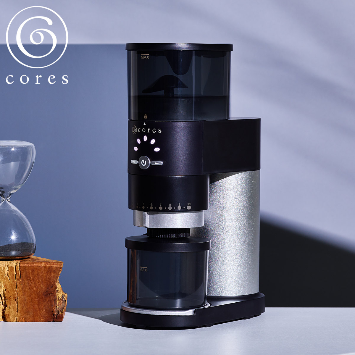 コーヒーミル Cores コーングラインダー （ コレス おしゃれ 電動 カッター コーヒーグラインダー 電動コーヒーミル 粉末 コーヒー豆 ひき機 水洗い可能 豆挽き 電動ミル ドリップコーヒー 珈琲 コーヒー ）