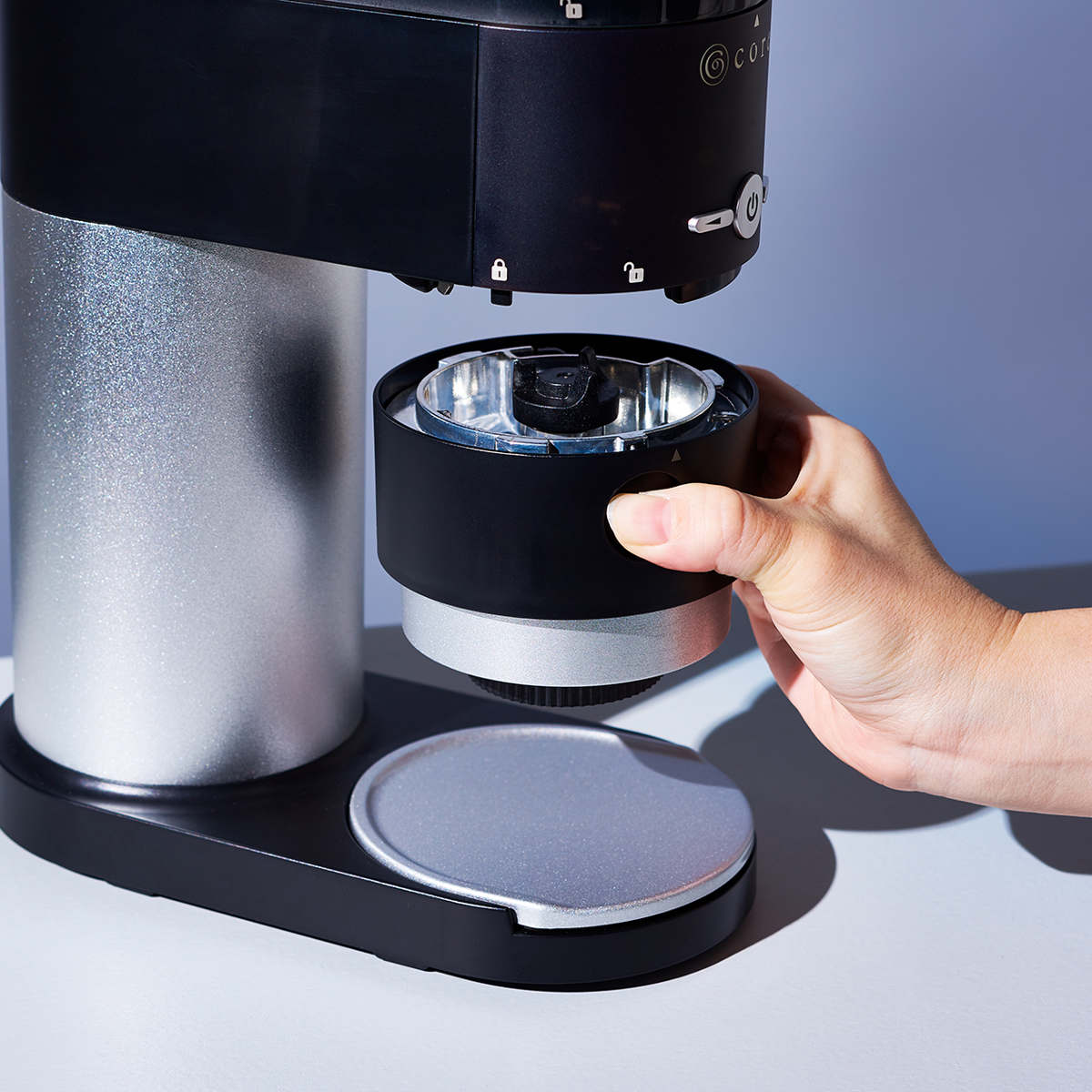 コーヒーミル Cores コーングラインダー ( コレス おしゃれ 電動 カッター コーヒーグラインダー 電動コーヒーミル 粉末 コーヒー豆 ひき機 水洗い可能 豆挽き 電動ミル ドリップコーヒー 珈琲 コーヒー )