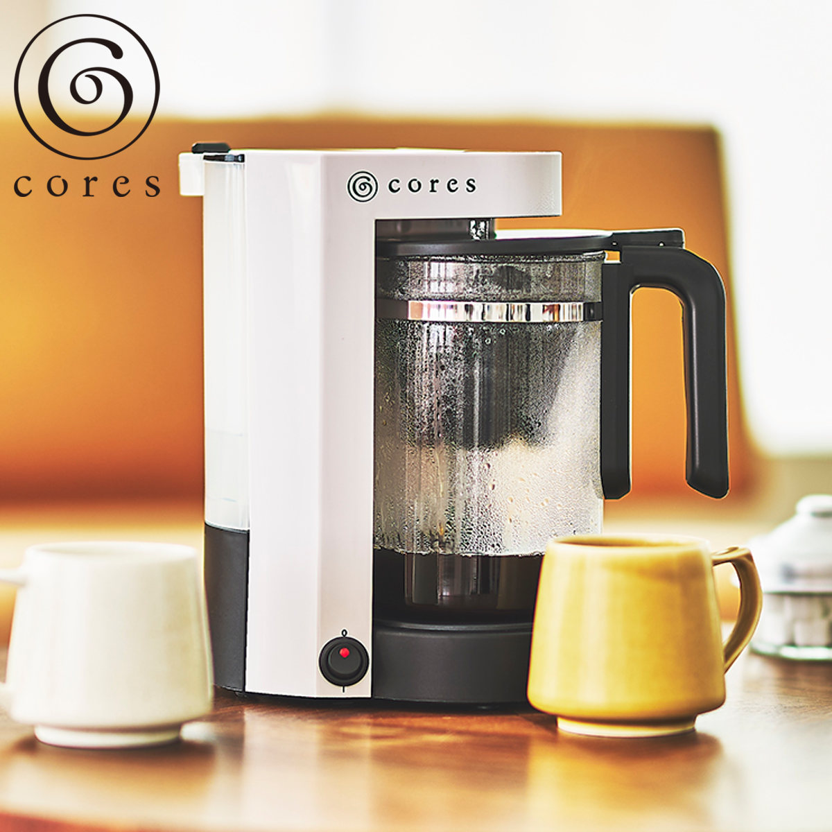 コーヒーメーカー Cores 5カップコーヒーメーカー ( コレス おしゃれ 2~5杯用 ホワイト 珈琲メーカー コーヒードリッパー ペーパーレス お手入れ簡単 コンパクト 保温機能 コーヒーマシン 簡単操作 )