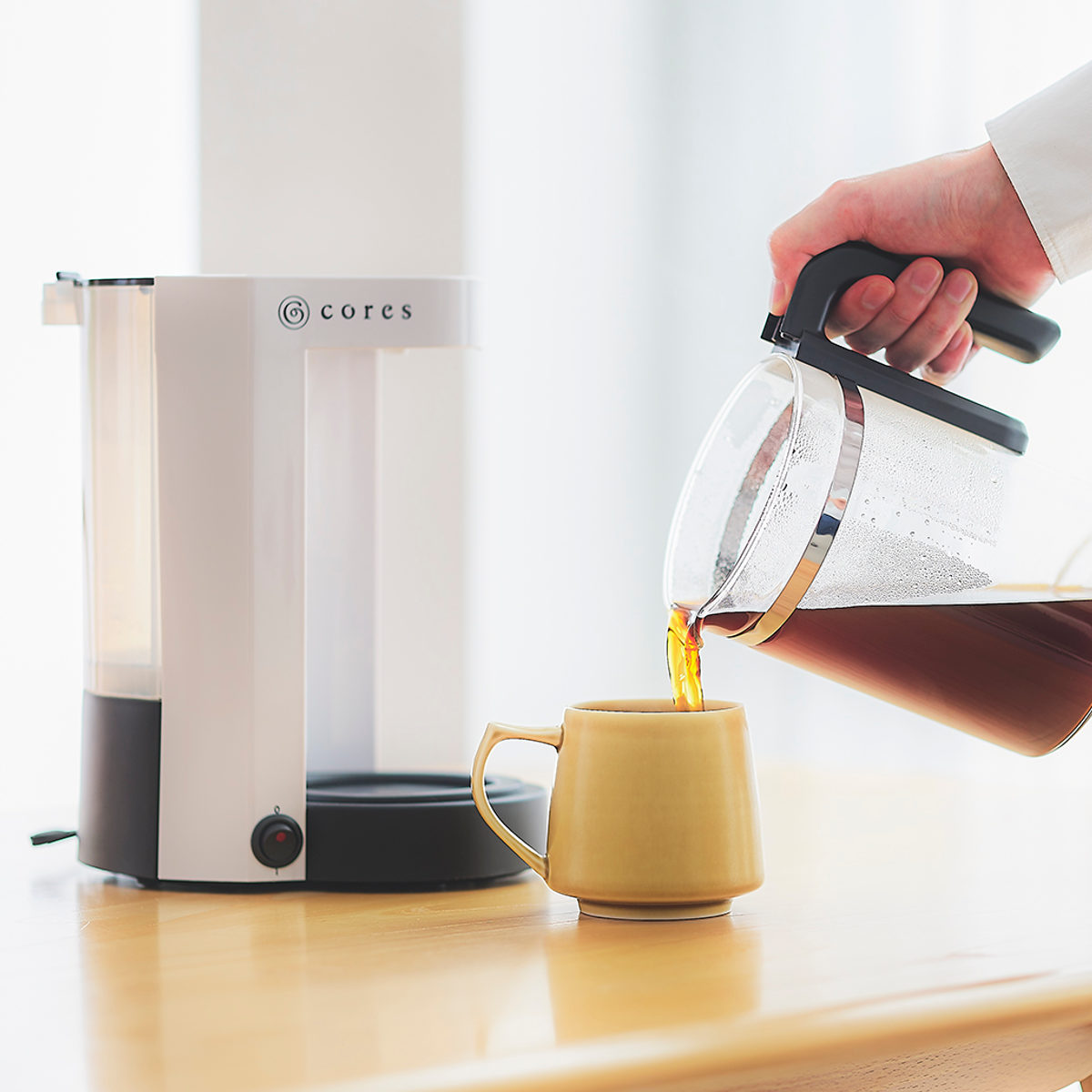 コーヒーメーカー Cores 5カップコーヒーメーカー ( コレス おしゃれ 2~5杯用 ホワイト 珈琲メーカー コーヒードリッパー ペーパーレス お手入れ簡単 コンパクト 保温機能 コーヒーマシン 簡単操作 )