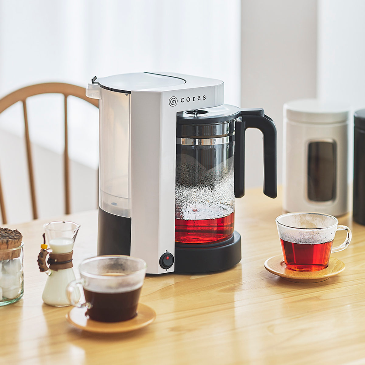 コーヒーメーカー Cores 5カップコーヒーメーカー ( コレス おしゃれ 2~5杯用 ホワイト 珈琲メーカー コーヒードリッパー ペーパーレス お手入れ簡単 コンパクト 保温機能 コーヒーマシン 簡単操作 )