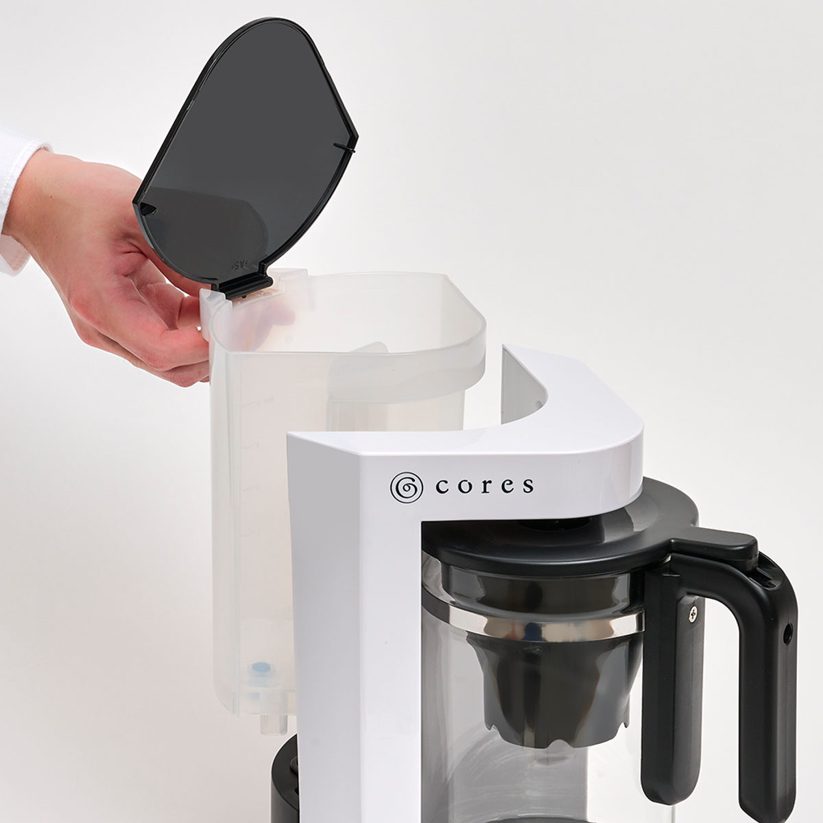 コーヒーメーカー Cores 5カップコーヒーメーカー ( コレス おしゃれ 2~5杯用 ホワイト 珈琲メーカー コーヒードリッパー ペーパーレス お手入れ簡単 コンパクト 保温機能 コーヒーマシン 簡単操作 )