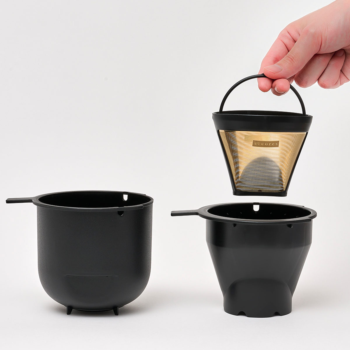 コーヒーメーカー Cores 5カップコーヒーメーカー ( コレス おしゃれ 2~5杯用 ホワイト 珈琲メーカー コーヒードリッパー ペーパーレス お手入れ簡単 コンパクト 保温機能 コーヒーマシン 簡単操作 )