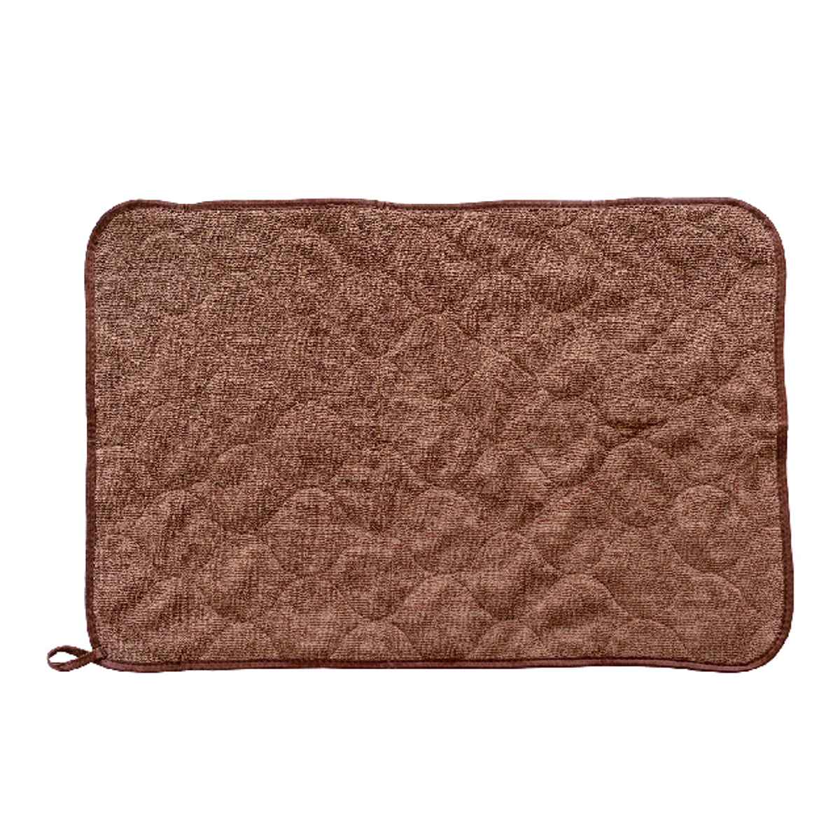 バスマット 足ふきマット 40×60cm マイクロファイバー ( お風呂マット 足拭きマット 洗える 吸水 速乾 タオル地 ループ付き 浴室マット 40×60 薄手 バスグッズ 洗濯OK マクロファイバー素材 ピンク ブルー ブラウン グレー ) 【ブラウン】 ブラウン