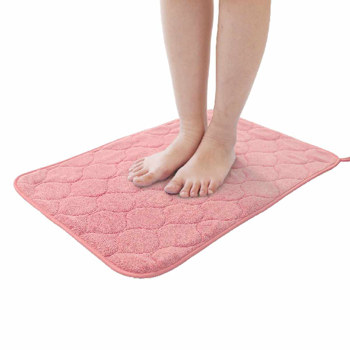 バスマット 足ふきマット 40×60cm マイクロファイバー ( お風呂マット 足拭きマット 洗える 吸水 速乾 タオル地 ループ付き 浴室マット 40×60 薄手 バスグッズ 洗濯OK マクロファイバー素材 ピンク ブルー ブラウン グレー ) 【ブラウン】 ブラウン