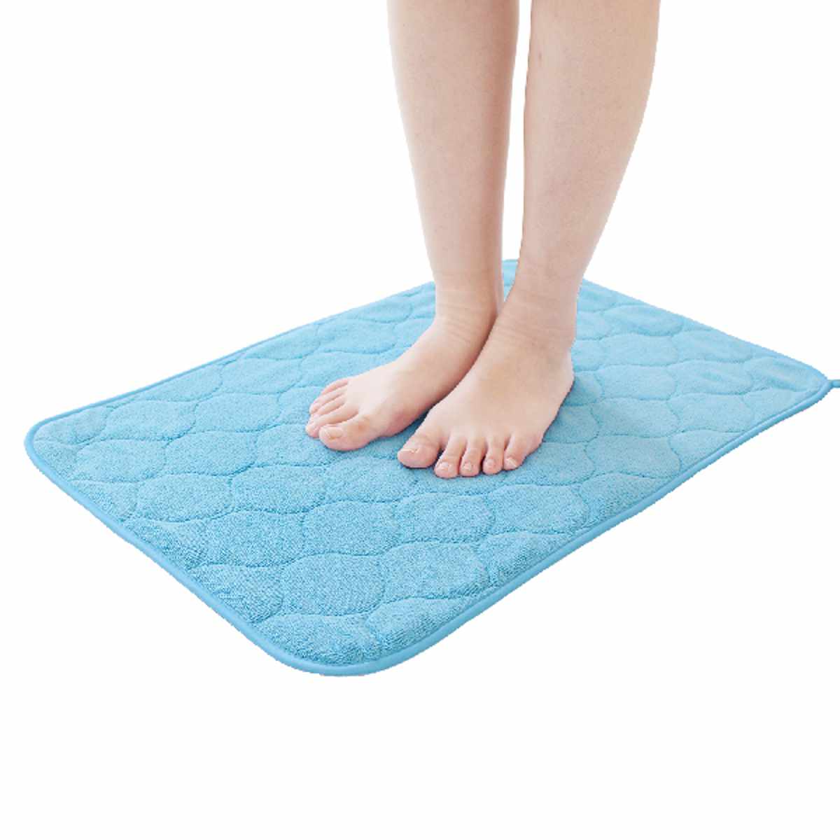 バスマット 足ふきマット 40×60cm マイクロファイバー ( お風呂マット 足拭きマット 洗える 吸水 速乾 タオル地 ループ付き 浴室マット 40×60 薄手 バスグッズ 洗濯OK マクロファイバー素材 ピンク ブルー ブラウン グレー ) 【ブラウン】 ブラウン