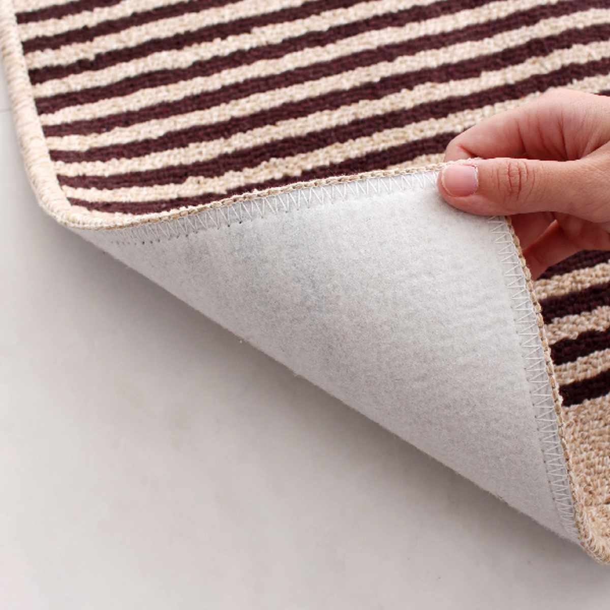 バスマット カーサ 洗えるマット 45×60cm ( お風呂マット 足拭きマット すべり止め 吸水 洗える ループ織り 浴室マット バス マット 45×60 滑り止め ボーダー柄 レッド ブラウン ) 【ブラウン】 ブラウン