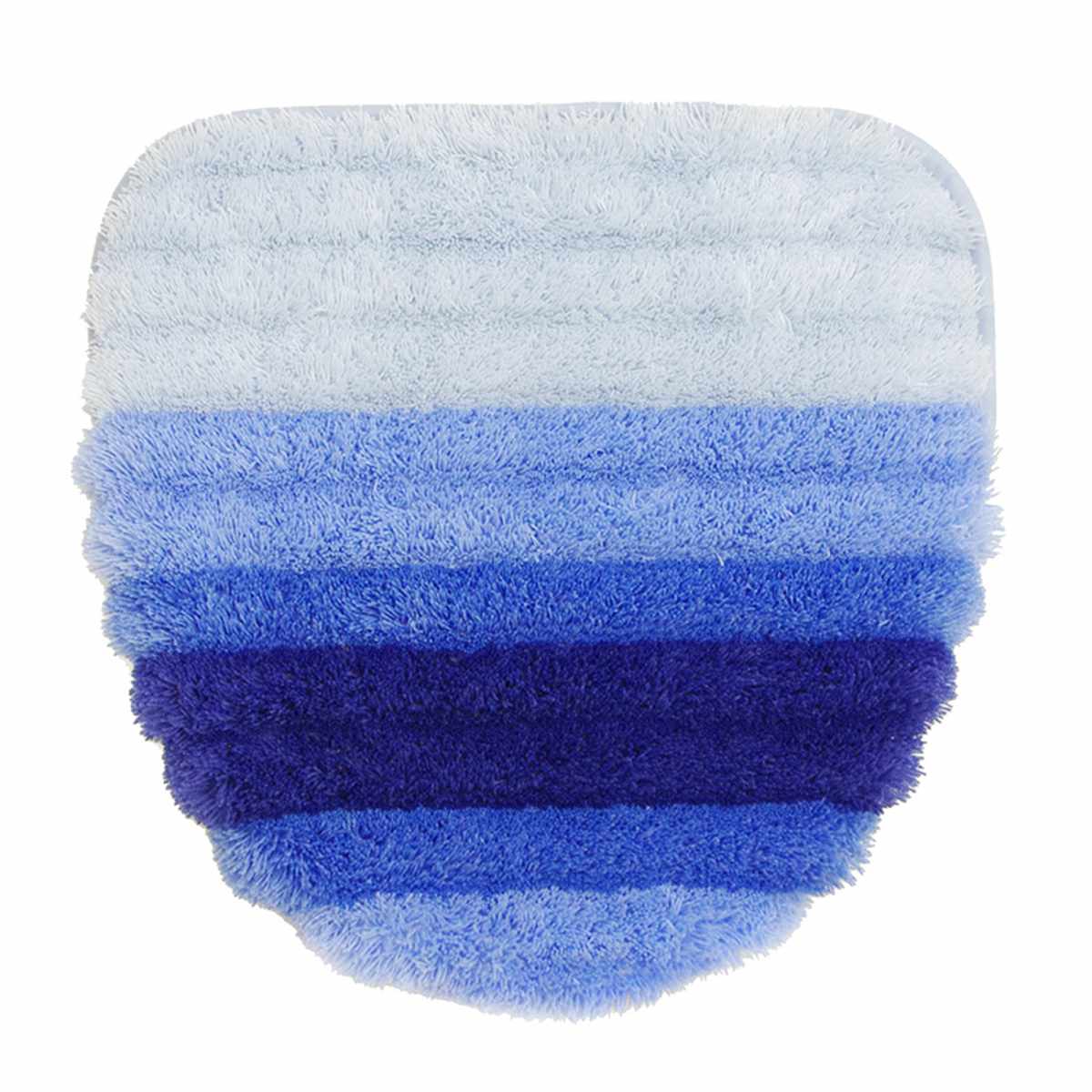 蓋カバー フレッシュデオ トイレフタカバー 兼用 ( 蓋 フタ カバー 吸着 U型 O型 洗浄暖房型 兼用タイプ 洗濯OK トイレタリー ふたカバー 吸着タイプ 丸洗い ボーダー柄 ブルー グリーン ) 【ブルー】 ブルー