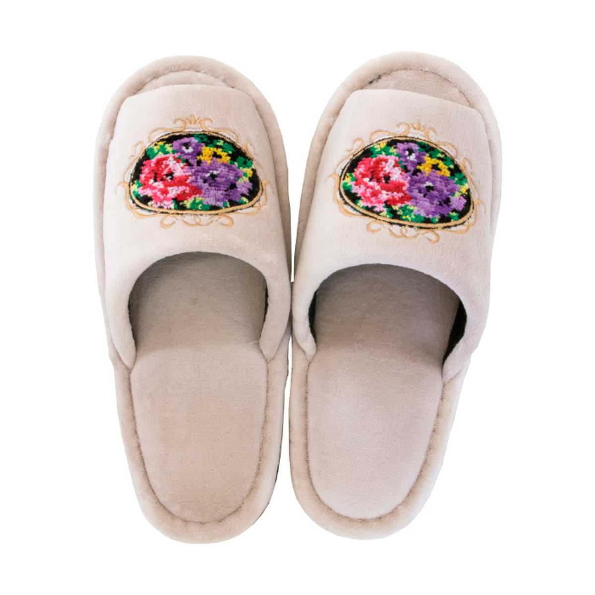 トイレスリッパ シェニールロゼ スリッパ ( トイレ用スリッパ 前開き 洗濯OK 25cmまで シェニール織り トイレ用品 洗える ルームスリッパ ベルネット調 バラ ピンク グリーン ベージュ ) 【グリーン】 グリーン