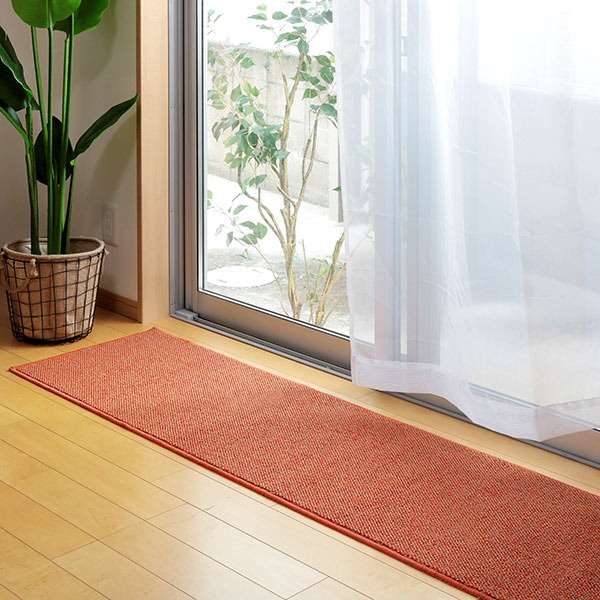 キッチンマット 45×120cm PLYS ( キッチン マット 120cm キッチンラグ カーペット ラグ 台所マット 長方形 インテリアマット 洗える 滑り止め おしゃれ ウォッシャブル オールシーズン ) 【イエロー】 イエロー