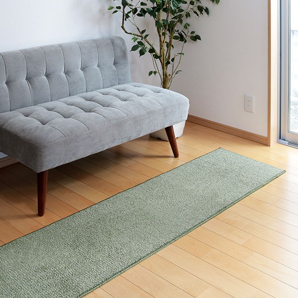 キッチンマット 45×120cm PLYS ( キッチン マット 120cm キッチンラグ カーペット ラグ 台所マット 長方形 インテリアマット 洗える 滑り止め おしゃれ ウォッシャブル オールシーズン ) 【イエロー】 イエロー