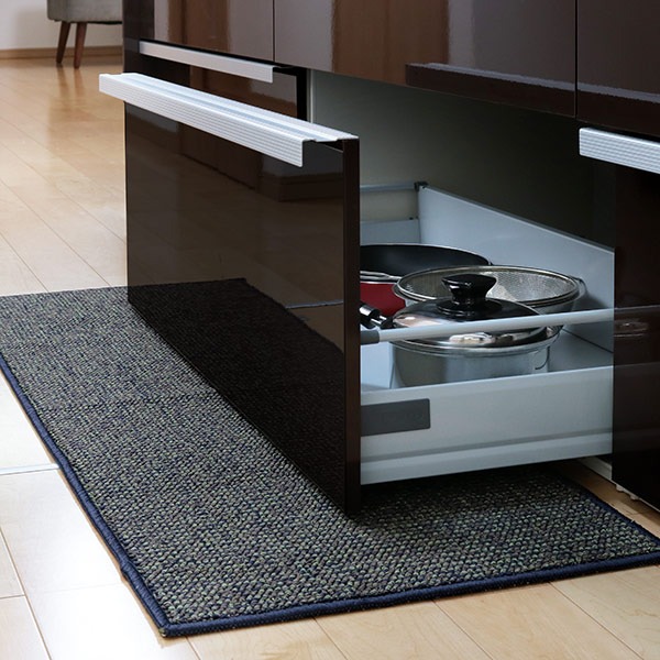 キッチンマット 45×120cm PLYS ( キッチン マット 120cm キッチンラグ カーペット ラグ 台所マット 長方形 インテリアマット 洗える 滑り止め おしゃれ ウォッシャブル オールシーズン ) 【イエロー】 イエロー