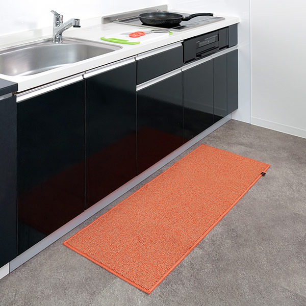 キッチンマット 45×120cm PLYS ( キッチン マット 120cm キッチンラグ カーペット ラグ 台所マット 長方形 インテリアマット 洗える 滑り止め おしゃれ ウォッシャブル オールシーズン ) 【イエロー】 イエロー