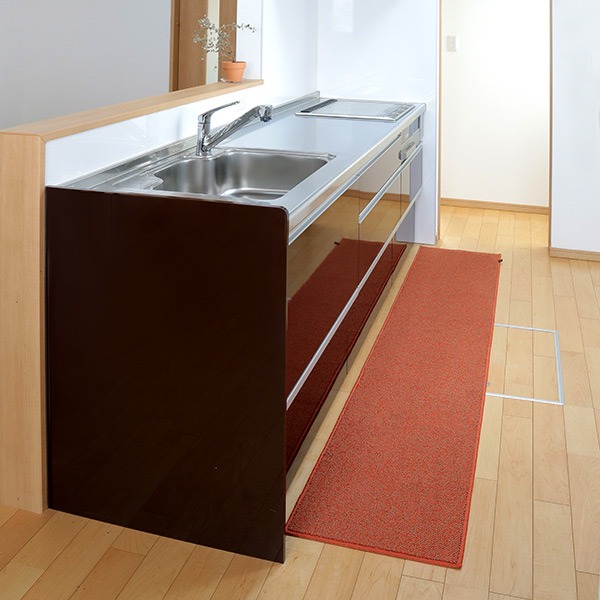 キッチンマット 45×240cm PLYS ( キッチン マット 240cm キッチンラグ カーペット ラグ 台所マット 長方形 インテリアマット 洗える 滑り止め おしゃれ ウォッシャブル オールシーズン ) 【グレー】 グレー