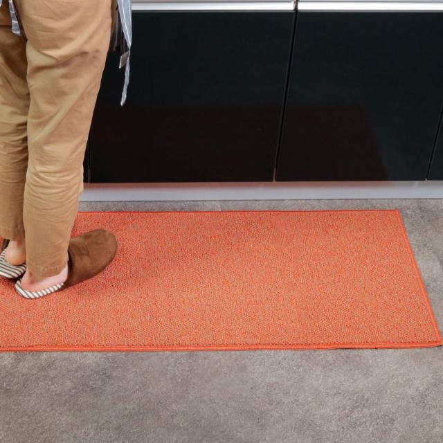 キッチンマット 45×240cm PLYS ( キッチン マット 240cm キッチンラグ カーペット ラグ 台所マット 長方形 インテリアマット 洗える 滑り止め おしゃれ ウォッシャブル オールシーズン ) 【グレー】 グレー