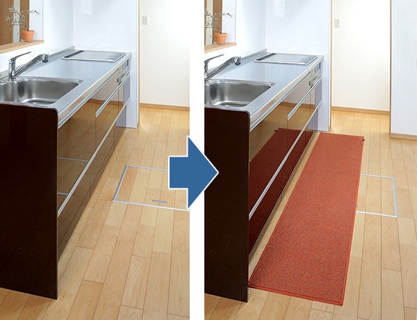 キッチンマット 45×240cm PLYS ( キッチン マット 240cm キッチンラグ カーペット ラグ 台所マット 長方形 インテリアマット 洗える 滑り止め おしゃれ ウォッシャブル オールシーズン ) 【グレー】 グレー