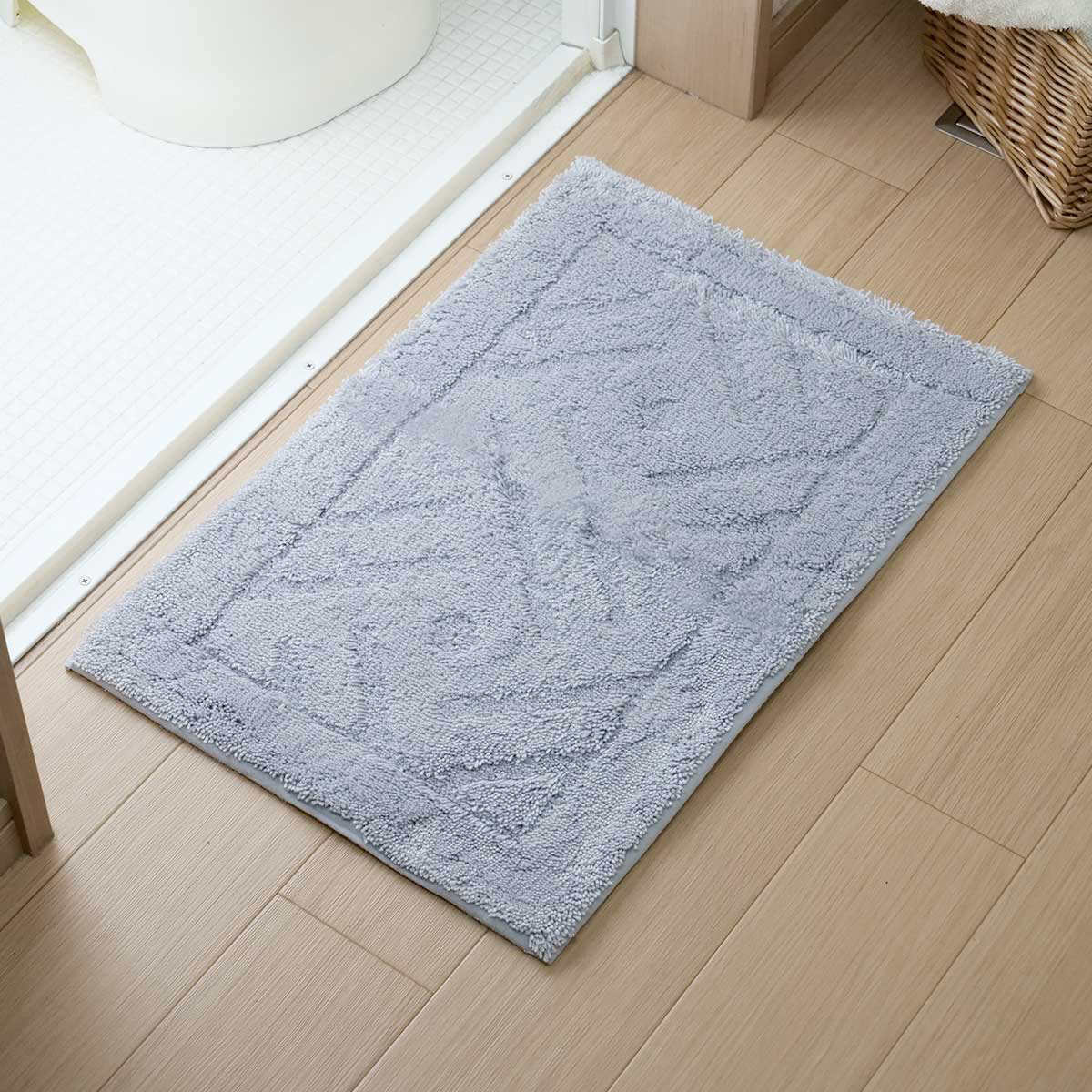 バスマット 乾度良好 リッカ 36×55cm 速乾 ( お風呂マット 足拭きマット お風呂 バスグッズ 浴室マット 玄関マット 吸水 抗菌 防臭 洗濯OK シンプル ) 【ベージュ】 ベージュ