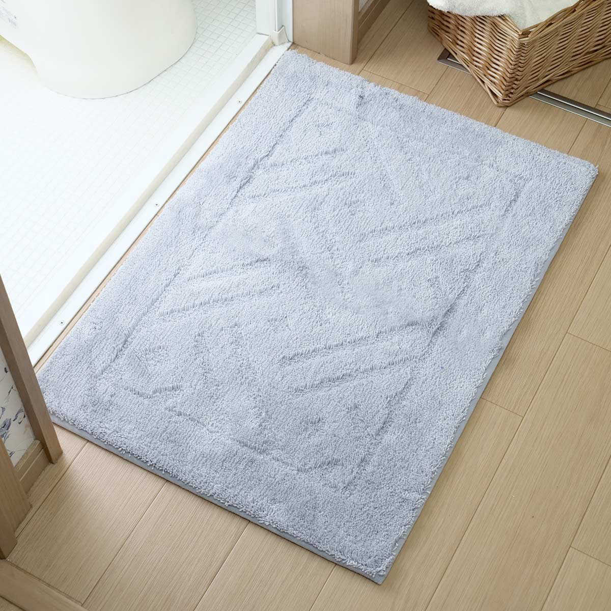 バスマット 乾度良好 リッカ 50×70cm 大判 速乾 ( お風呂マット 足拭きマット お風呂 バスグッズ 浴室マット 玄関マット 吸水 抗菌 防臭 洗濯OK シンプル ) 【ベージュ】 ベージュ