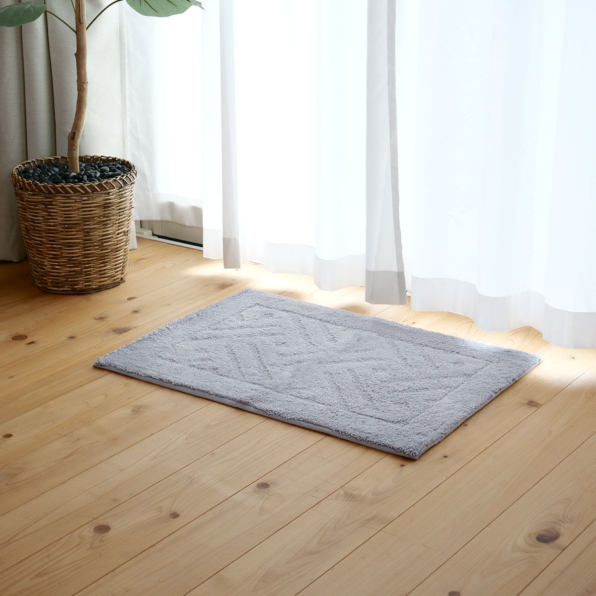 バスマット 乾度良好 リッカ 50×70cm 大判 速乾 ( お風呂マット 足拭きマット お風呂 バスグッズ 浴室マット 玄関マット 吸水 抗菌 防臭 洗濯OK シンプル ) 【ベージュ】 ベージュ