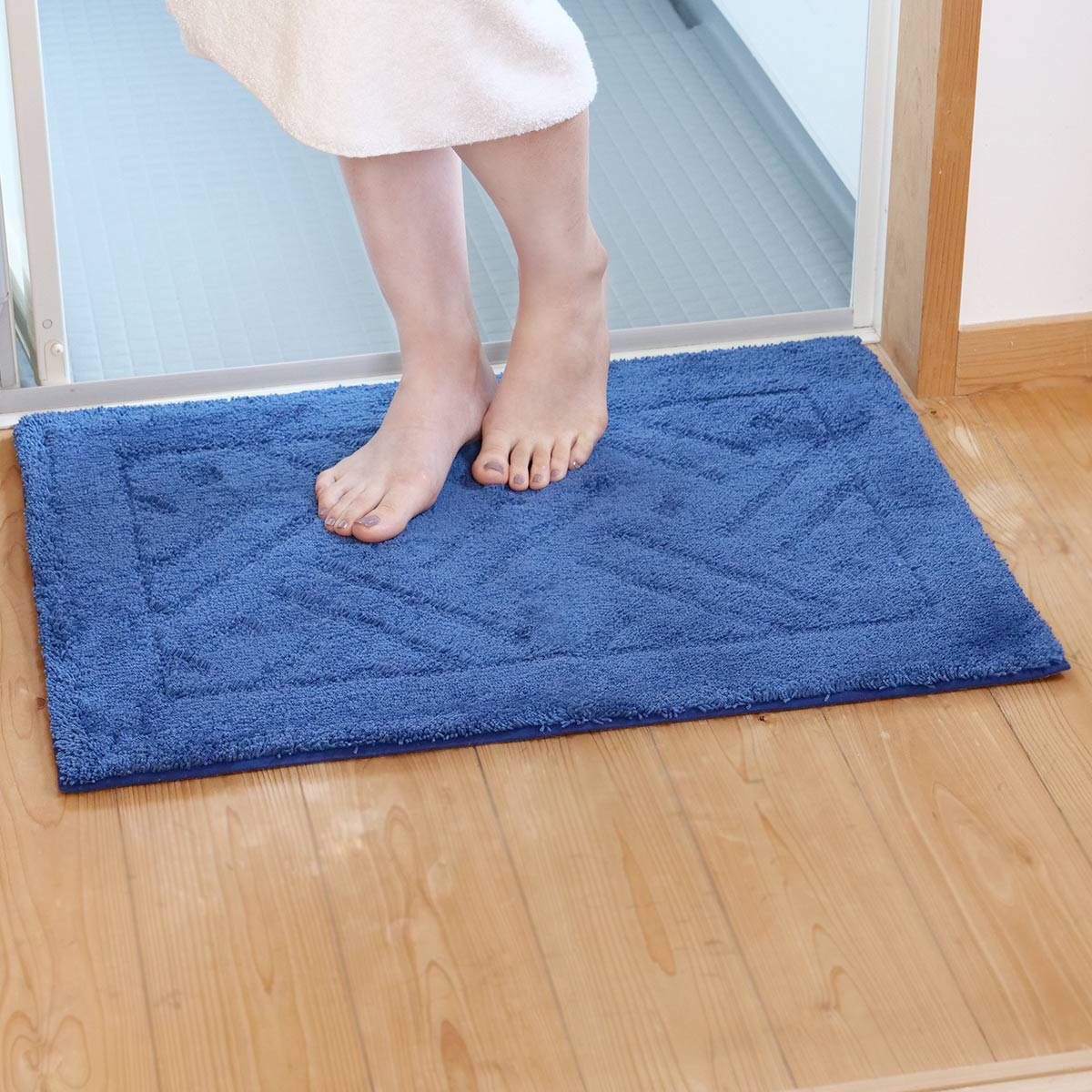 バスマット 乾度良好 リッカ 50×70cm 大判 速乾 ( お風呂マット 足拭きマット お風呂 バスグッズ 浴室マット 玄関マット 吸水 抗菌 防臭 洗濯OK シンプル ) 【ベージュ】 ベージュ