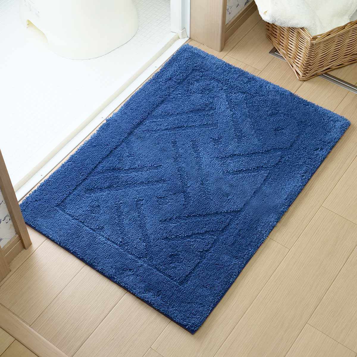 バスマット 乾度良好 リッカ 50×70cm 大判 速乾 ( お風呂マット 足拭きマット お風呂 バスグッズ 浴室マット 玄関マット 吸水 抗菌 防臭 洗濯OK シンプル ) 【ベージュ】 ベージュ