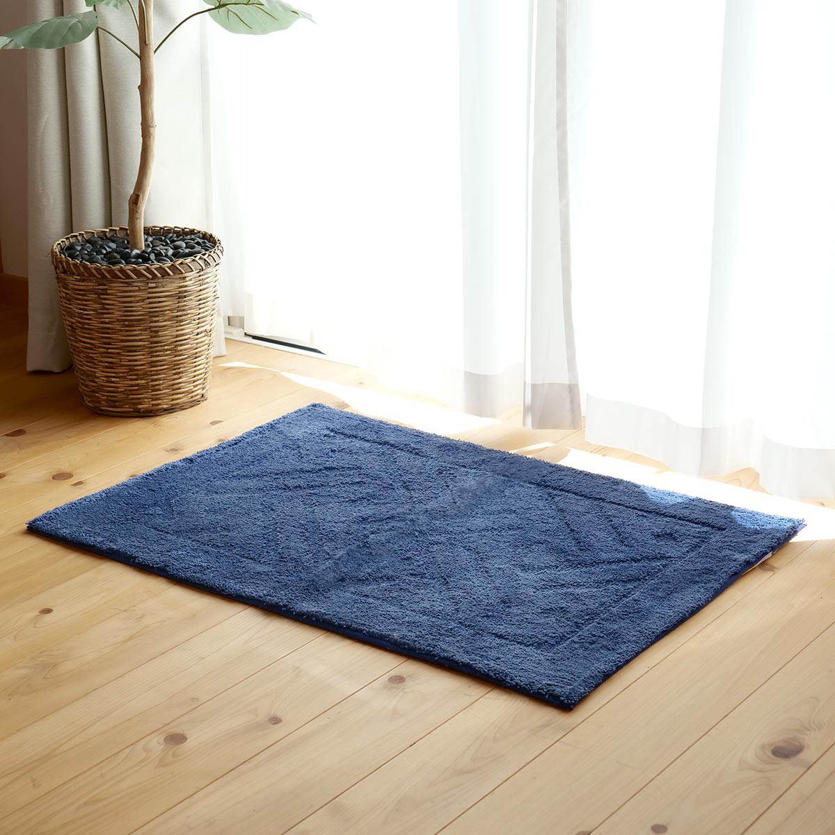 バスマット 乾度良好 リッカ 60×85cm 大判 速乾 ( お風呂マット 足拭きマット お風呂 バスグッズ 浴室マット 玄関マット 吸水 抗菌 防臭 洗濯OK シンプル ) 【グレー】 グレー