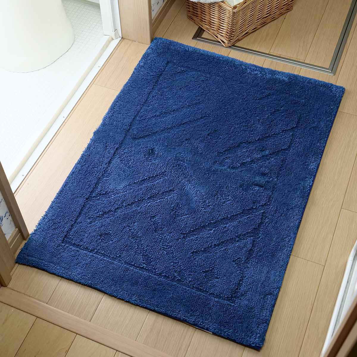 バスマット 乾度良好 リッカ 60×85cm 大判 速乾 ( お風呂マット 足拭きマット お風呂 バスグッズ 浴室マット 玄関マット 吸水 抗菌 防臭 洗濯OK シンプル ) 【グレー】 グレー